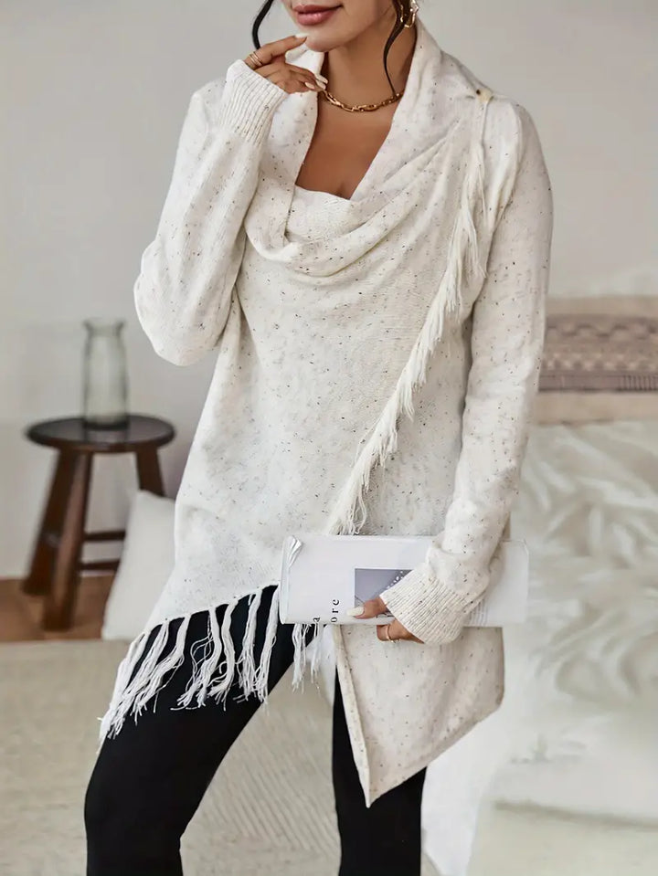 Stilla | Damebluse Af Frynse Strik