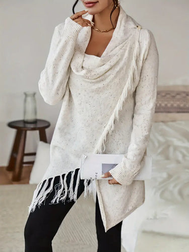 Stilla | Damebluse Af Frynse Strik