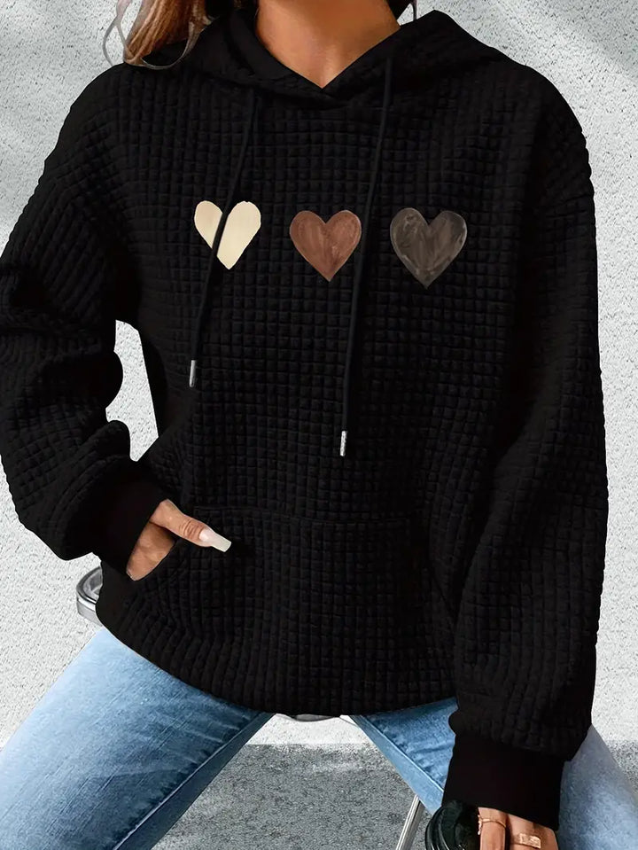 Stilla | Sweatshirt Med Hætte I Hjertet Tryk