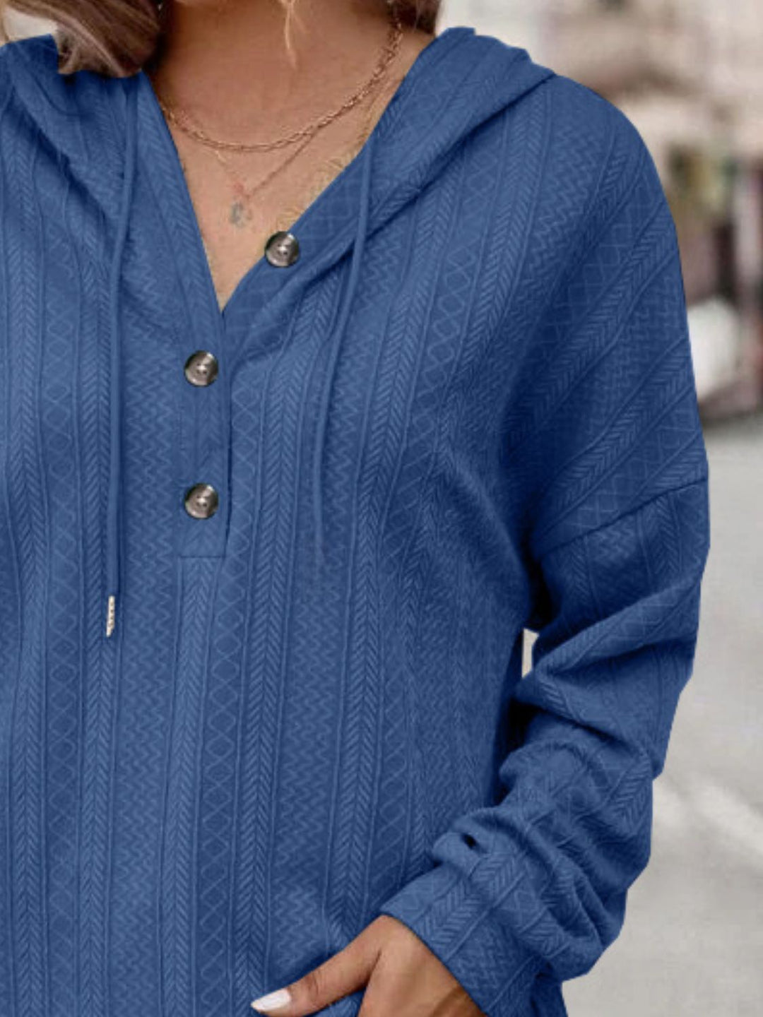 Stilla | Sweatshirt med lange ærmer, hætte, snøre og raglanærmer