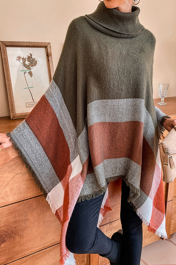 Stilla | Bubbles and Bonfires Farveblok Strik Poncho