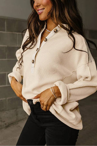 Stilla | Hud Henley Patchwork Panseret Røggrøn Med Fallede Ærmer