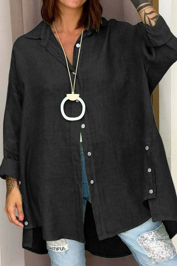 Stilla | Bred Bluse Med Lange Ærmer