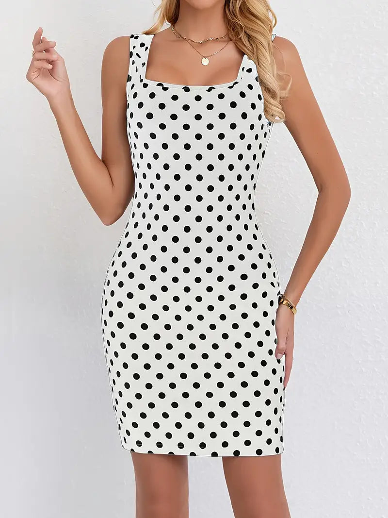 Stilla | Elegant Midi Kjole Med Prikker