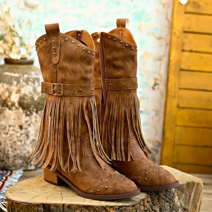 Stilla | Robuste Cowboystøvler Med Høj Hæl
