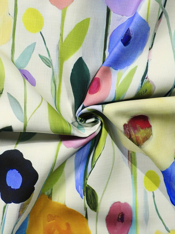 Stilla | Linned Blouse Til Kvinder Med Blomsterdesign Oliemaleri