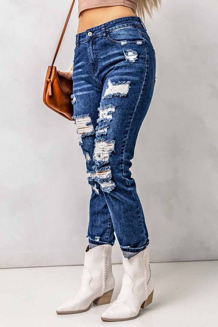 Stilla | Slidt Høj Talje Jeans Med Lommer