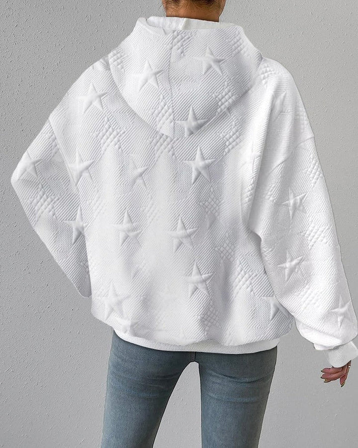 Stilla | Sweatshirt med hætte og tredimensionel stjerne