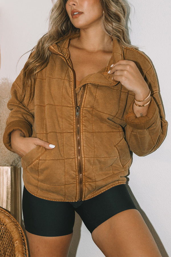 Stilla | Påsætte Lomme Quiltet Jakke Crop
