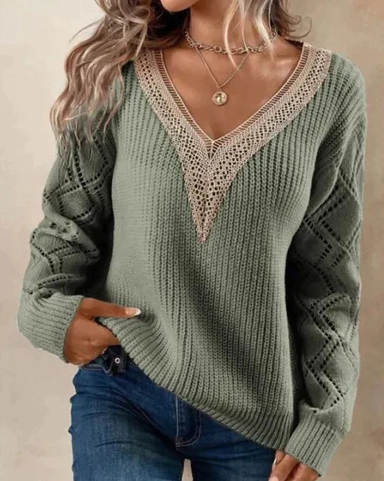 Stilla | Elegant V-udskæring Pullover