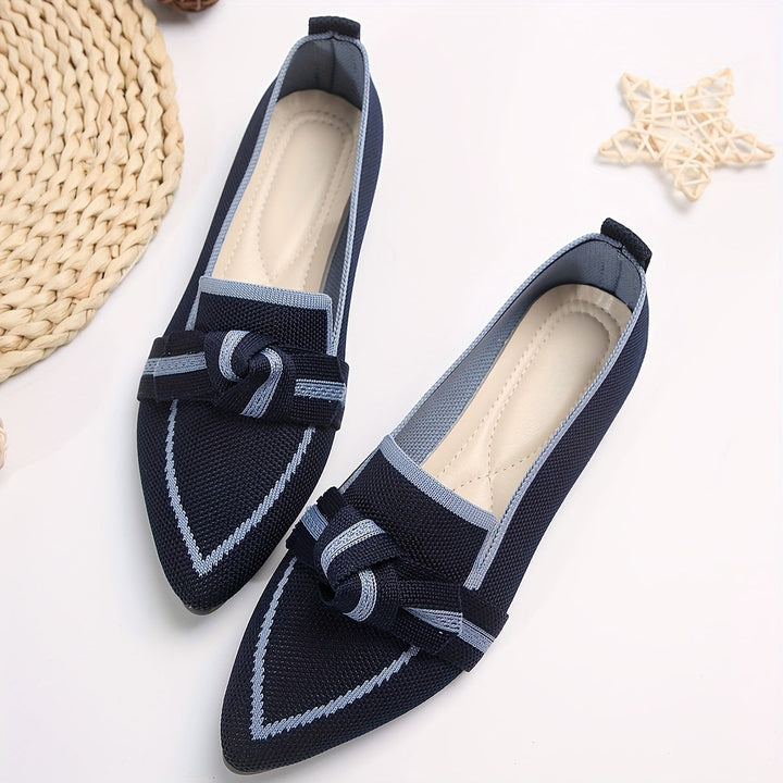 Stilla | Knot Design Flats, Åndbar Ballerina Glidende Med Spidse Tæer