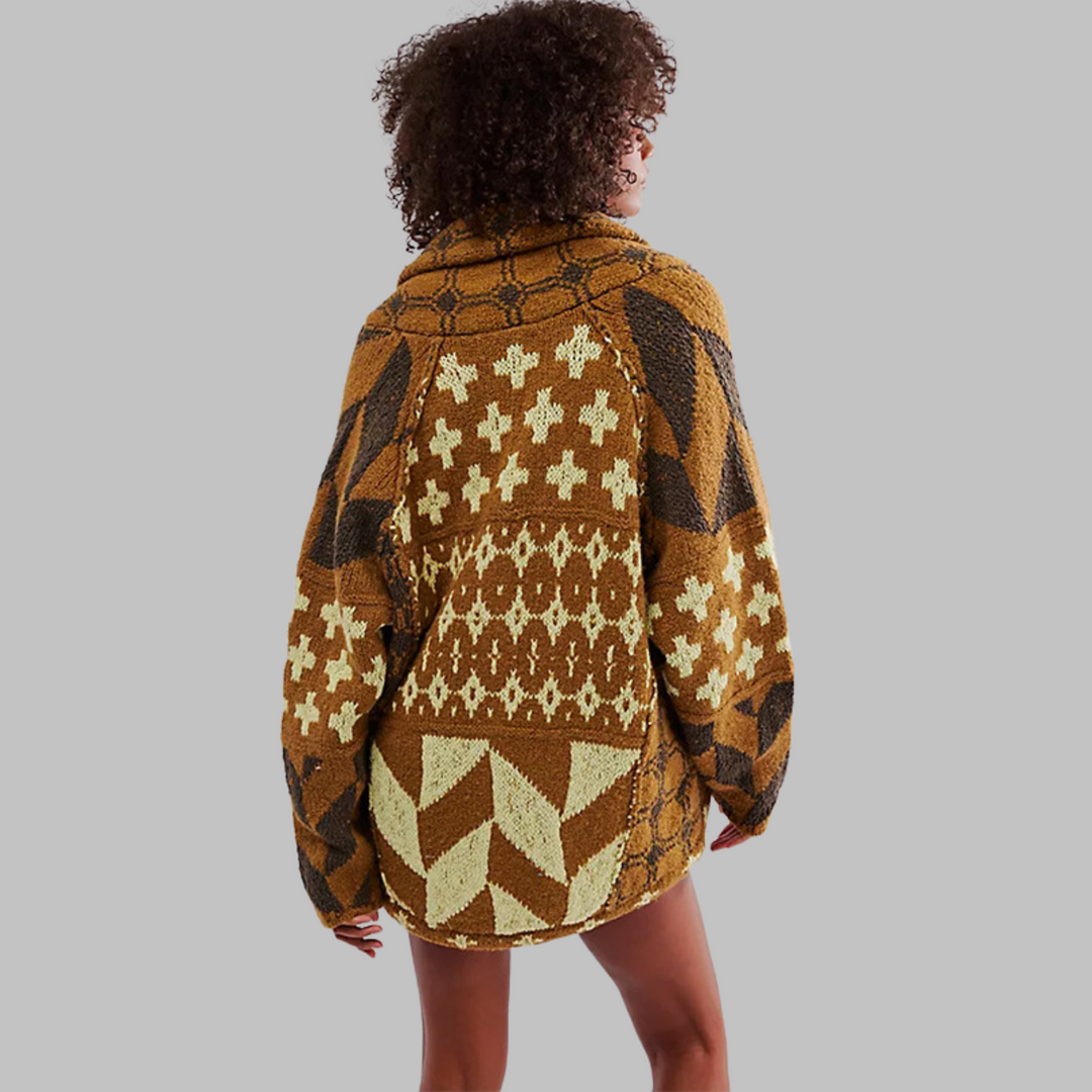 Stilla | Cozy Soft Jakke med Moderne Geometriske Mønstre