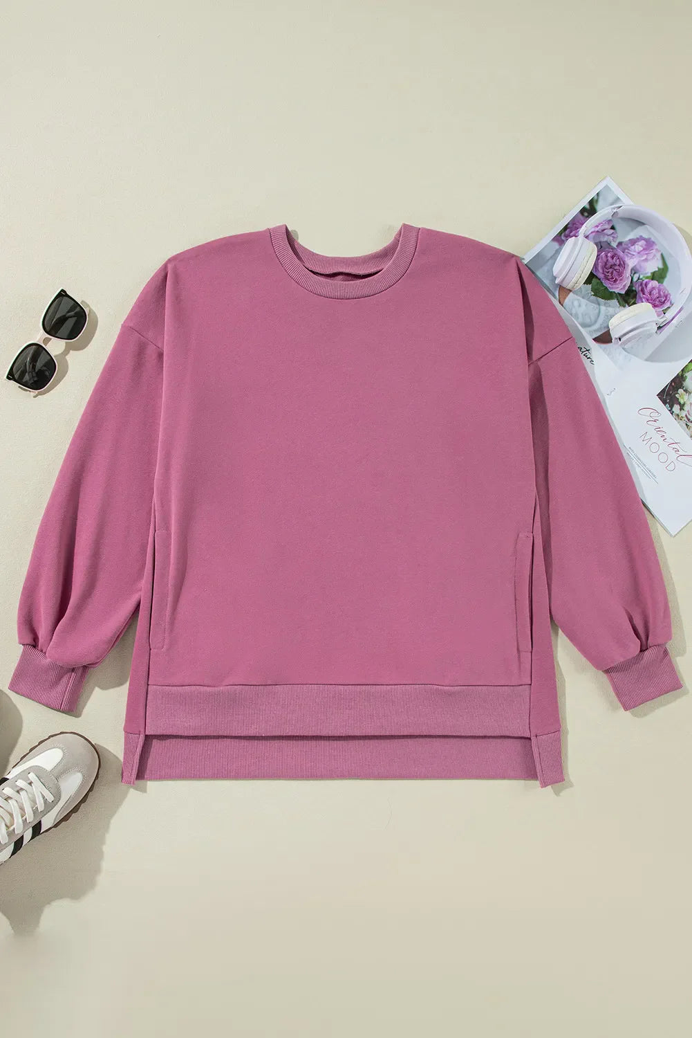 Stilla | Sweatshirt med lange ærmer og rund halsudskæring Oppe og Nede