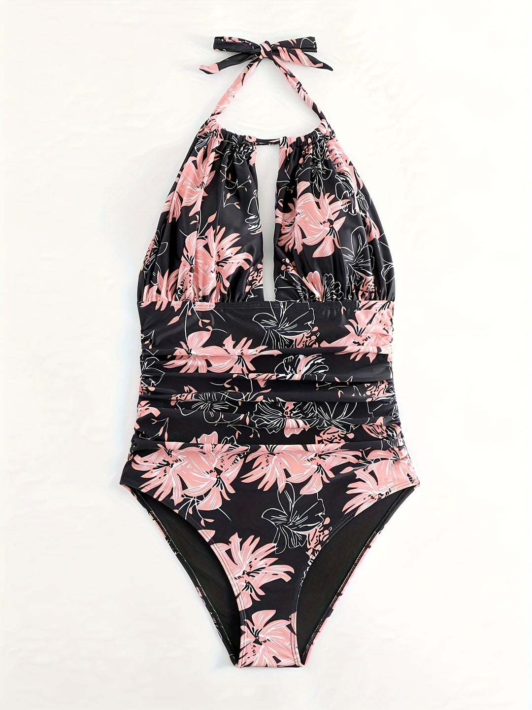 Stilla | Seksuel Badedragt Med Blomstermotiv Halterneck, Tætsiddende, Perfekt Til Stranden Og Sommeren
