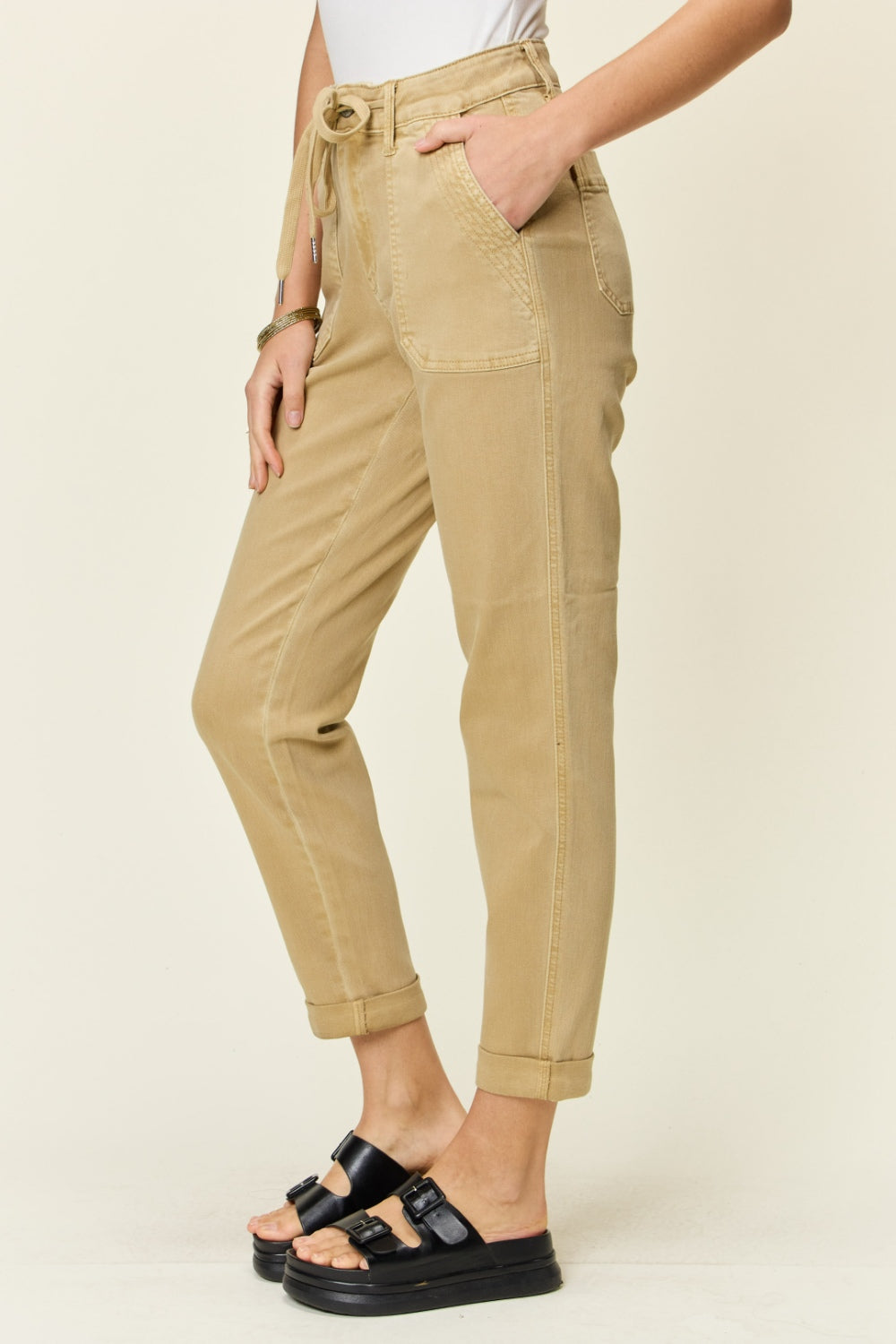 Stilla | Blå Full Size Høj Talje Jogger Jeans