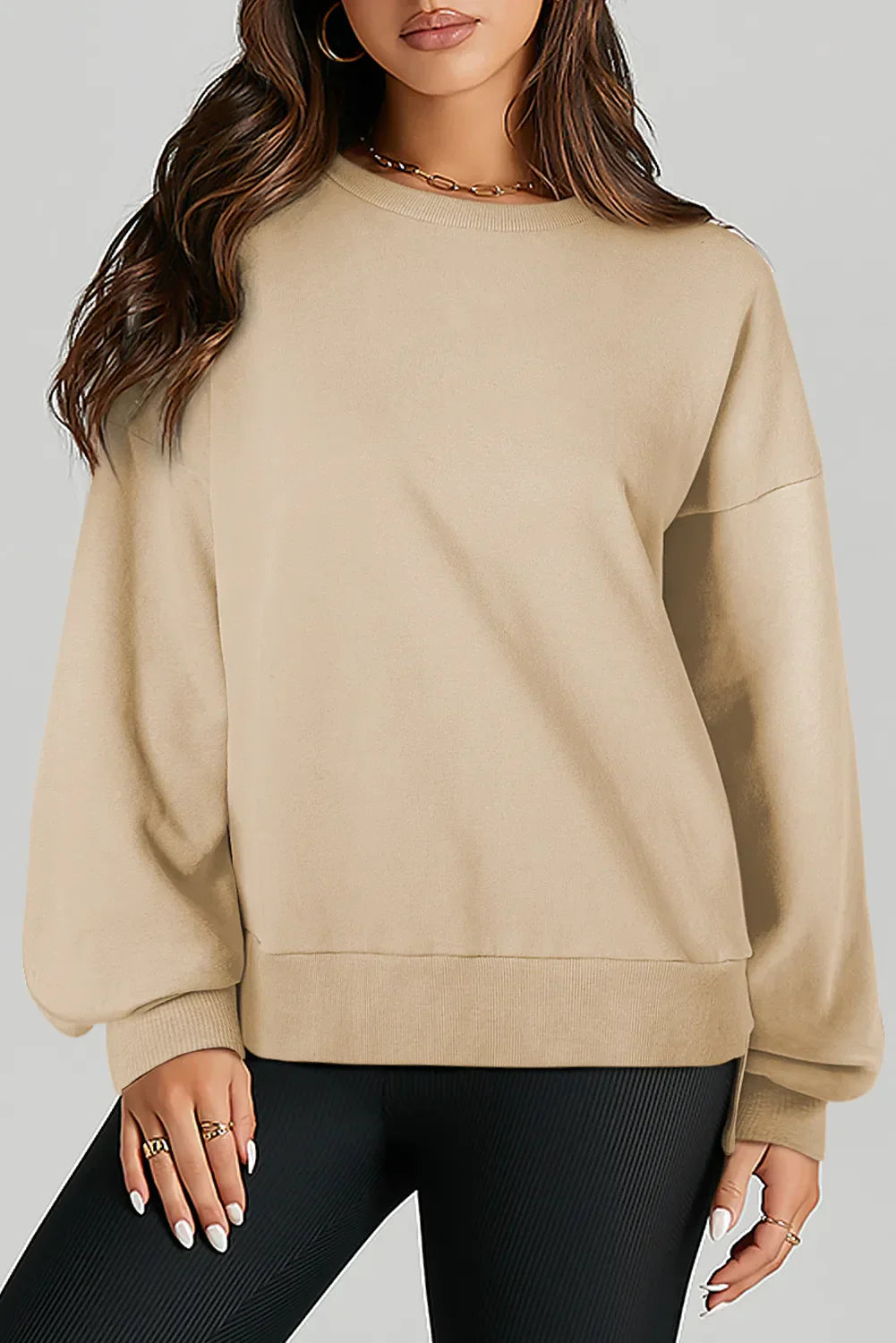 Stilla | Sweatshirt med lange ærmer og rund halsudskæring Oppe og Nede