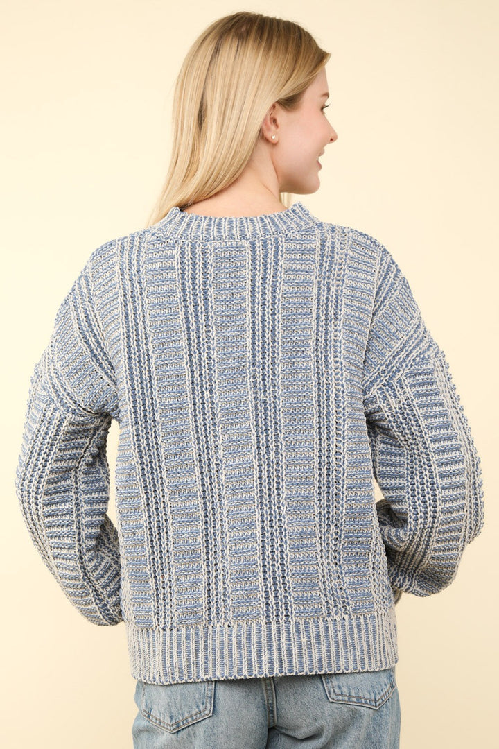 Stilla | To-farvet Sweater Med Lange Ærmer