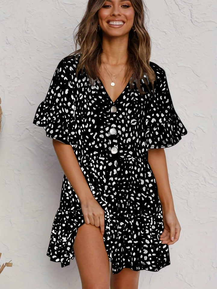 Stilla | Lagdelt Kjole Med Leopardprint