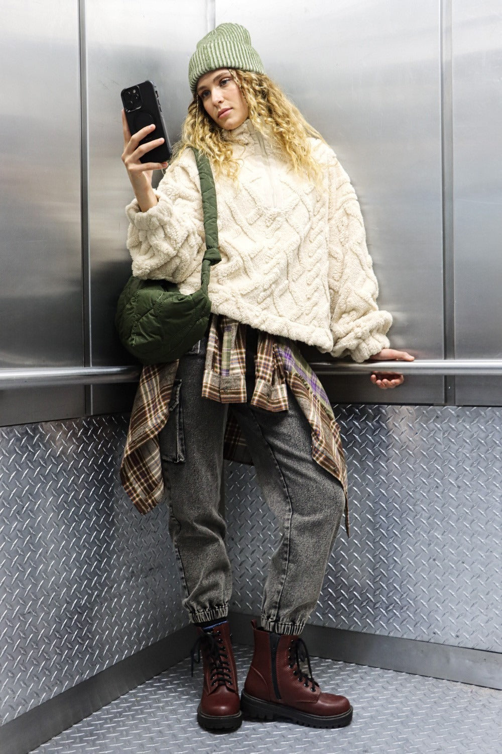 Stilla | Sweatshirt med halv lynlås i hyggeligt twill fleece