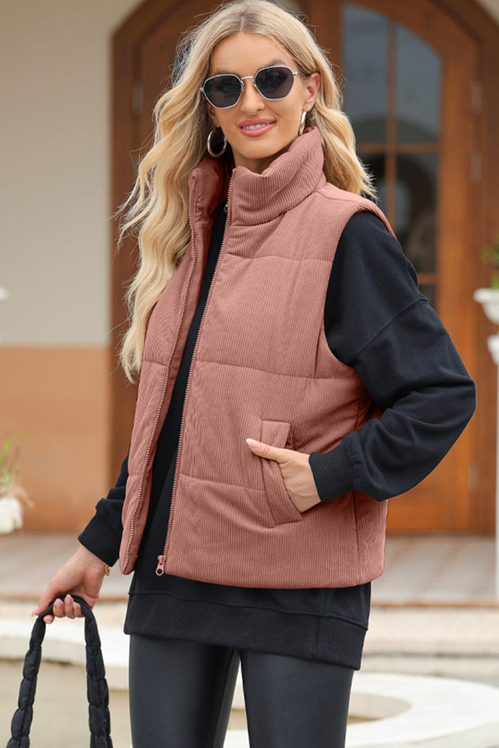 Stilla | Zip Up Turtleneck Vest Coat