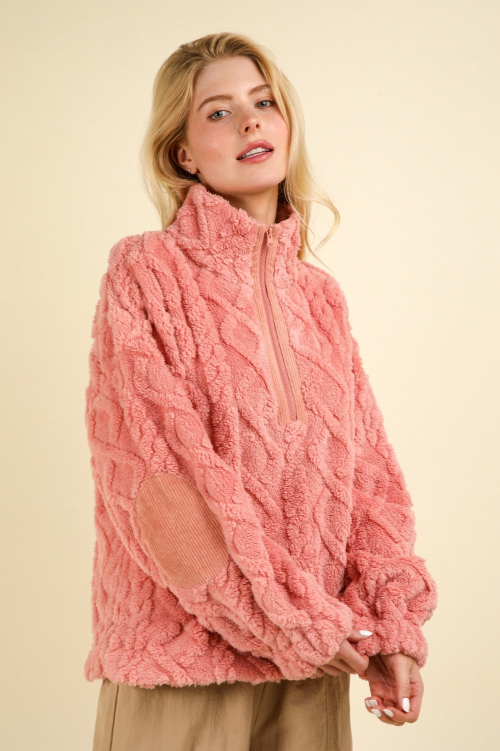 Stilla | Sweatshirt Med Halv Lynlås Af Blødt, Krøllet Fleece