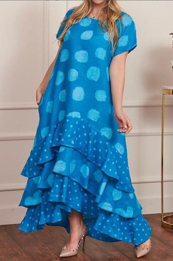 Stilla | Flowy Polka Dots Lomme Lagdelt A-linje Maxi Kjole