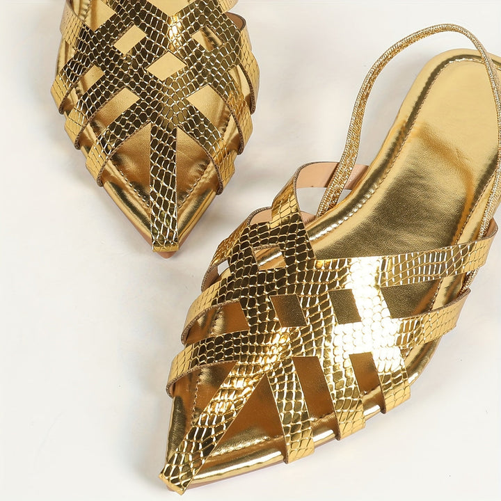 Stilla | Dame Sandaler Golden Lace Hollow Head