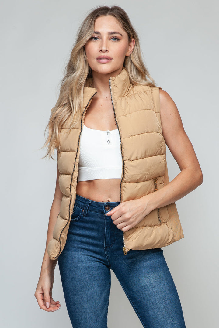 Stilla | Zip Up Turtleneck Vest med Lommer