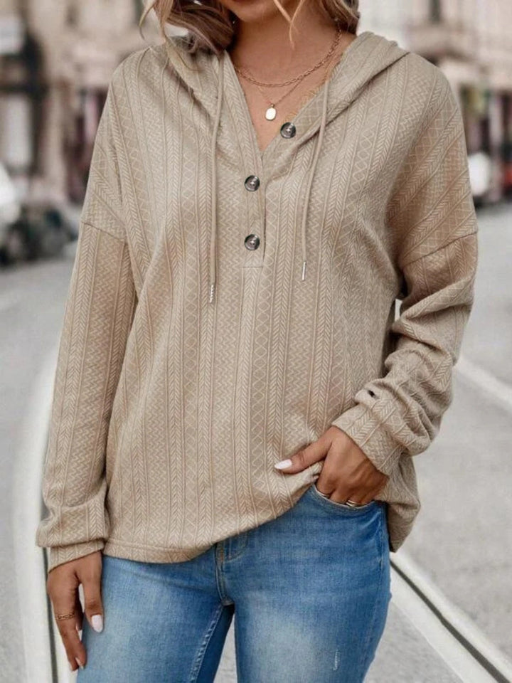 Stilla | Sweatshirt med lange ærmer, hætte, snøre og raglanærmer