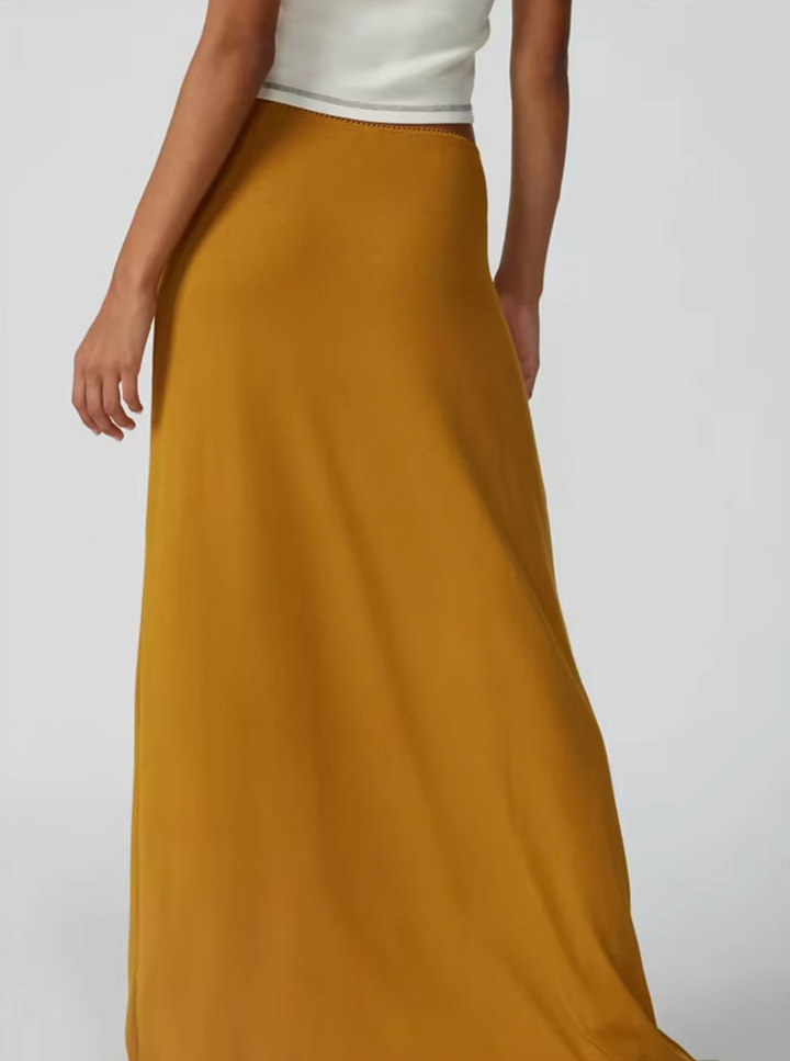 Stilla | Elegant Lang Bomuldsnederdel