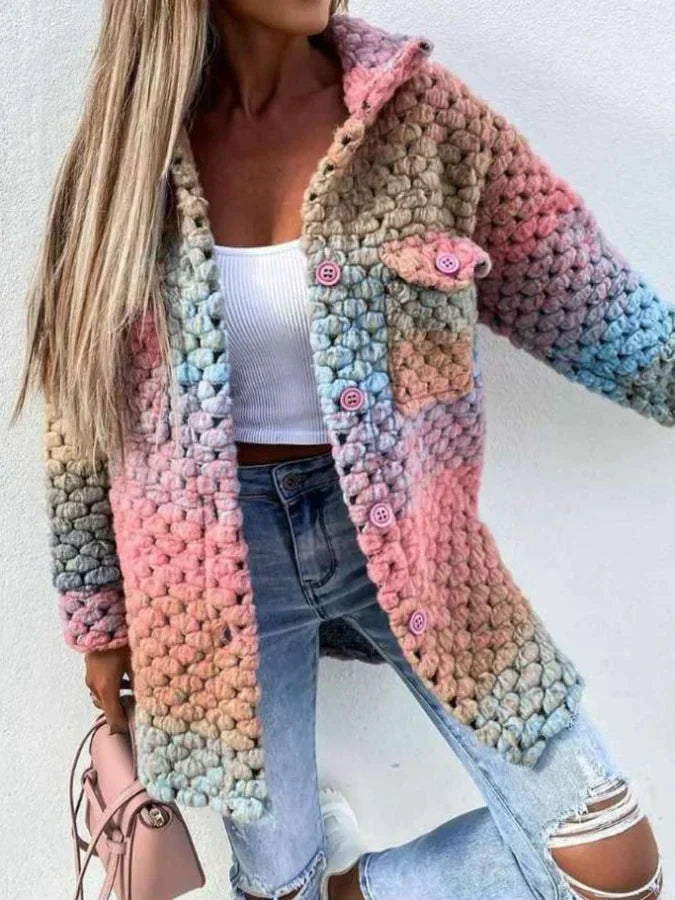 Stilla | Uldfrakke Med Farverig Design