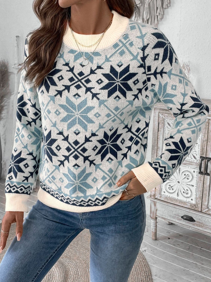 Stilla | Perfee Graphic Rundhals Pullover Med Lange Ærmer