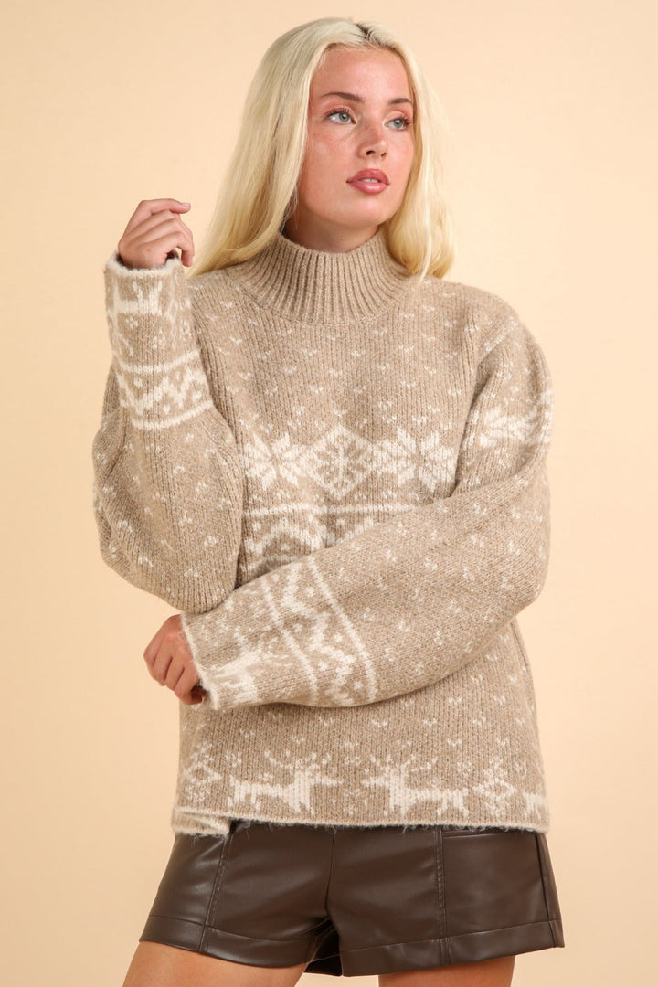 Stilla | Jul Element Pullover Med Lange Ærmer og Stående Krave