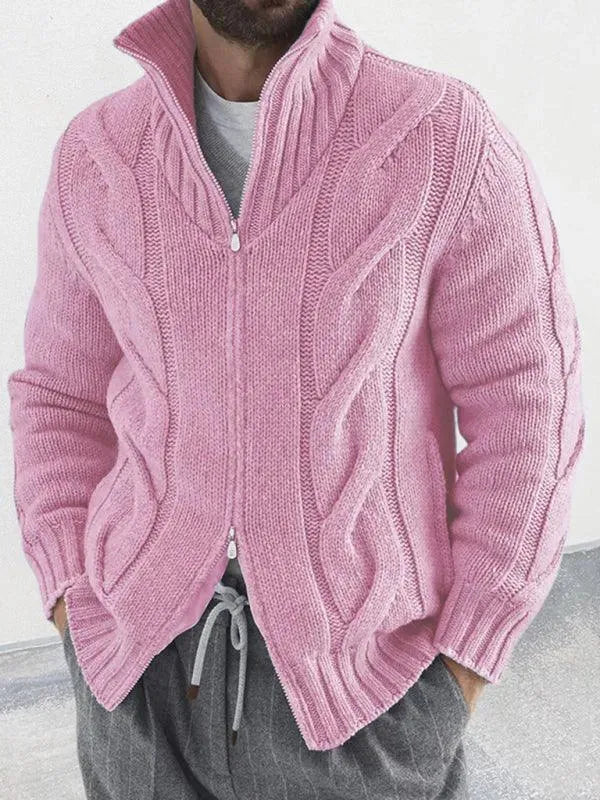 Stilla | Lynlås Herre Strikjakke Rullekravepullover