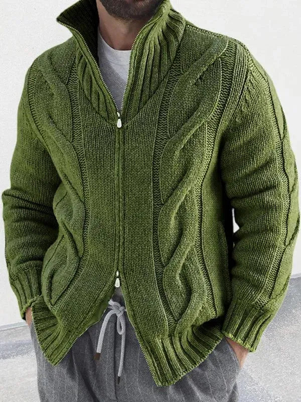 Stilla | Lynlås Herre Strikjakke Rullekravepullover