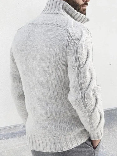 Stilla | Lynlås Herre Strikjakke Rullekravepullover