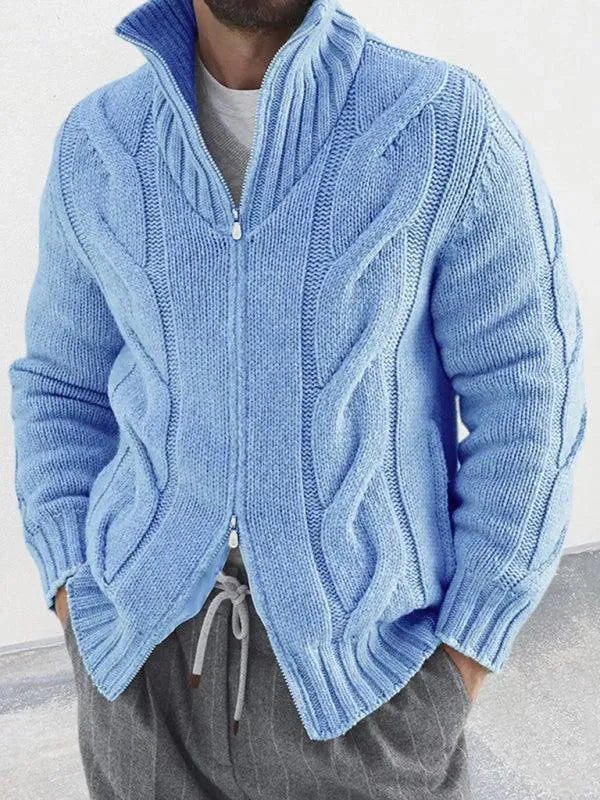 Stilla | Lynlås Herre Strikjakke Rullekravepullover