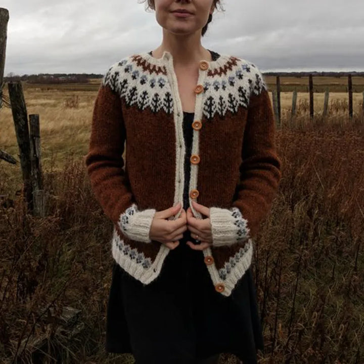 Stilla | Vintage Varme Island Sweatshirt Med Knapper
