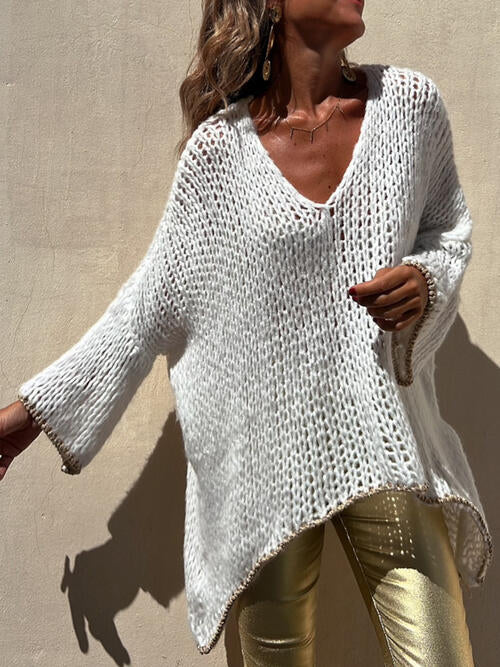 Stilla | Stribet Strikpullover Med Bred Kant