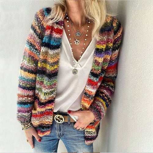Stilla | Stribet Strikjakke