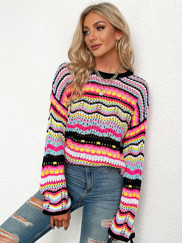Stilla | Farverig Strikket Pullover Den Behagelige og Sommerlige Pullover
