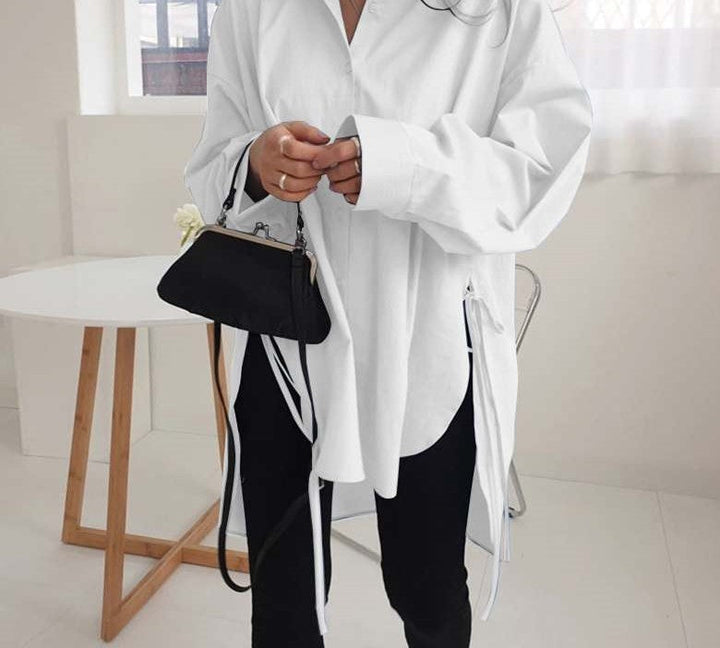Stilla | Bluse Oversized Langærmet Knote Bluse