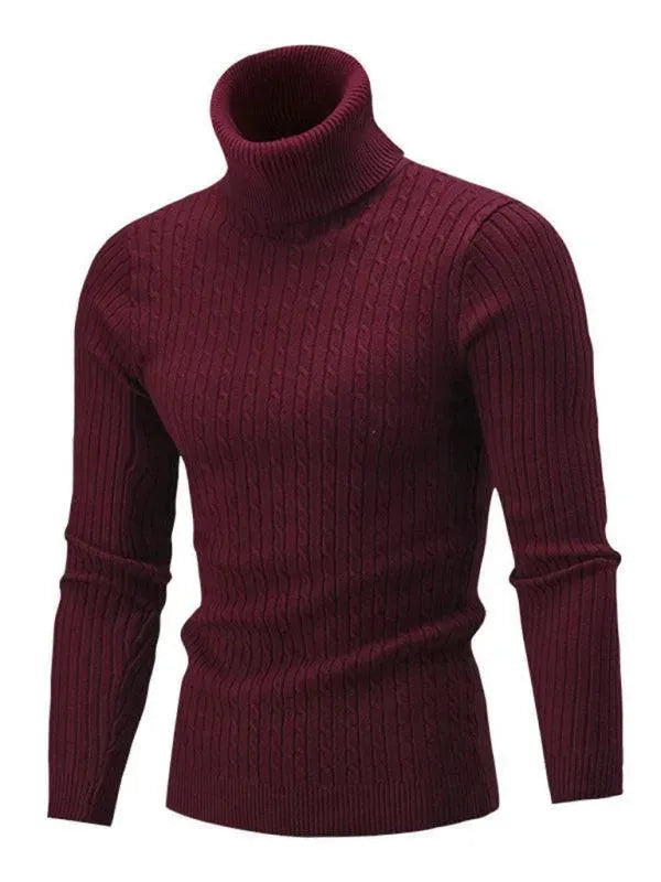 Stilla | Tætsiddende Stretch Herre Pullover med Rullekrave