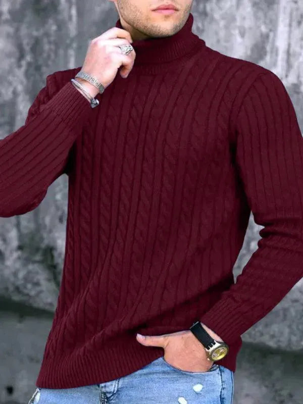 Stilla | Tætsiddende Stretch Herre Pullover med Rullekrave