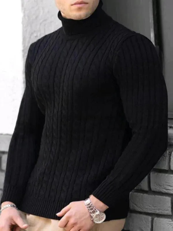 Stilla | Tætsiddende Stretch Herre Pullover med Rullekrave