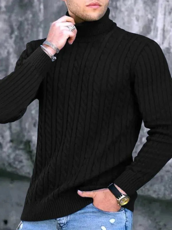 Stilla | Tætsiddende Stretch Herre Pullover med Rullekrave