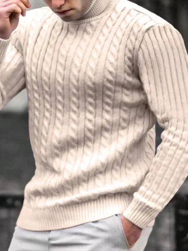 Stilla | Tætsiddende Stretch Herre Pullover med Rullekrave