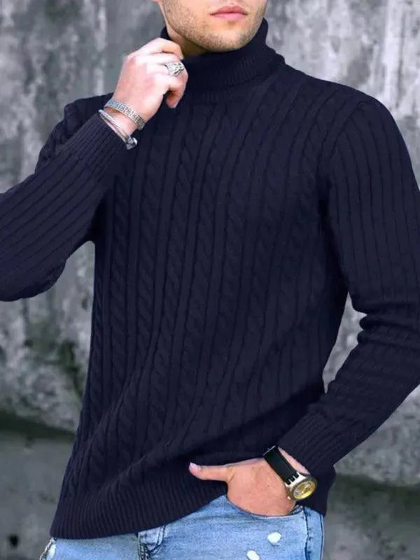 Stilla | Tætsiddende Stretch Herre Pullover med Rullekrave