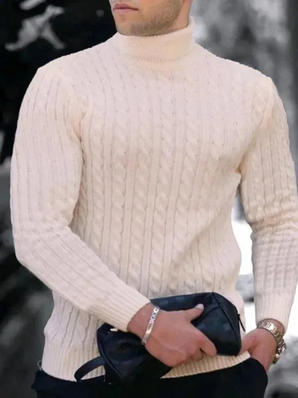 Stilla | Tætsiddende Stretch Herre Pullover med Rullekrave