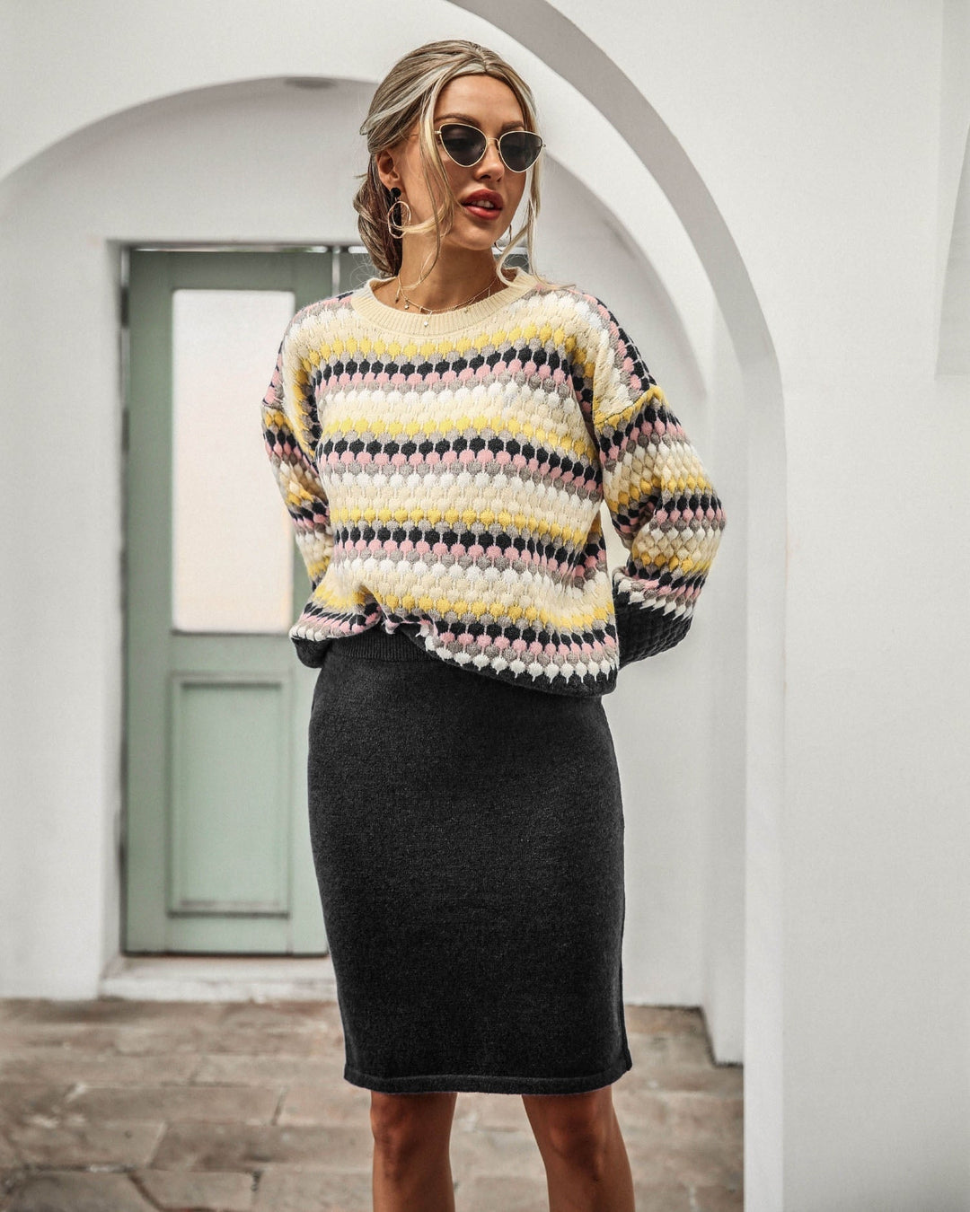 Stilla | Dame 2-delt Sæt - Pullover og Nederdel